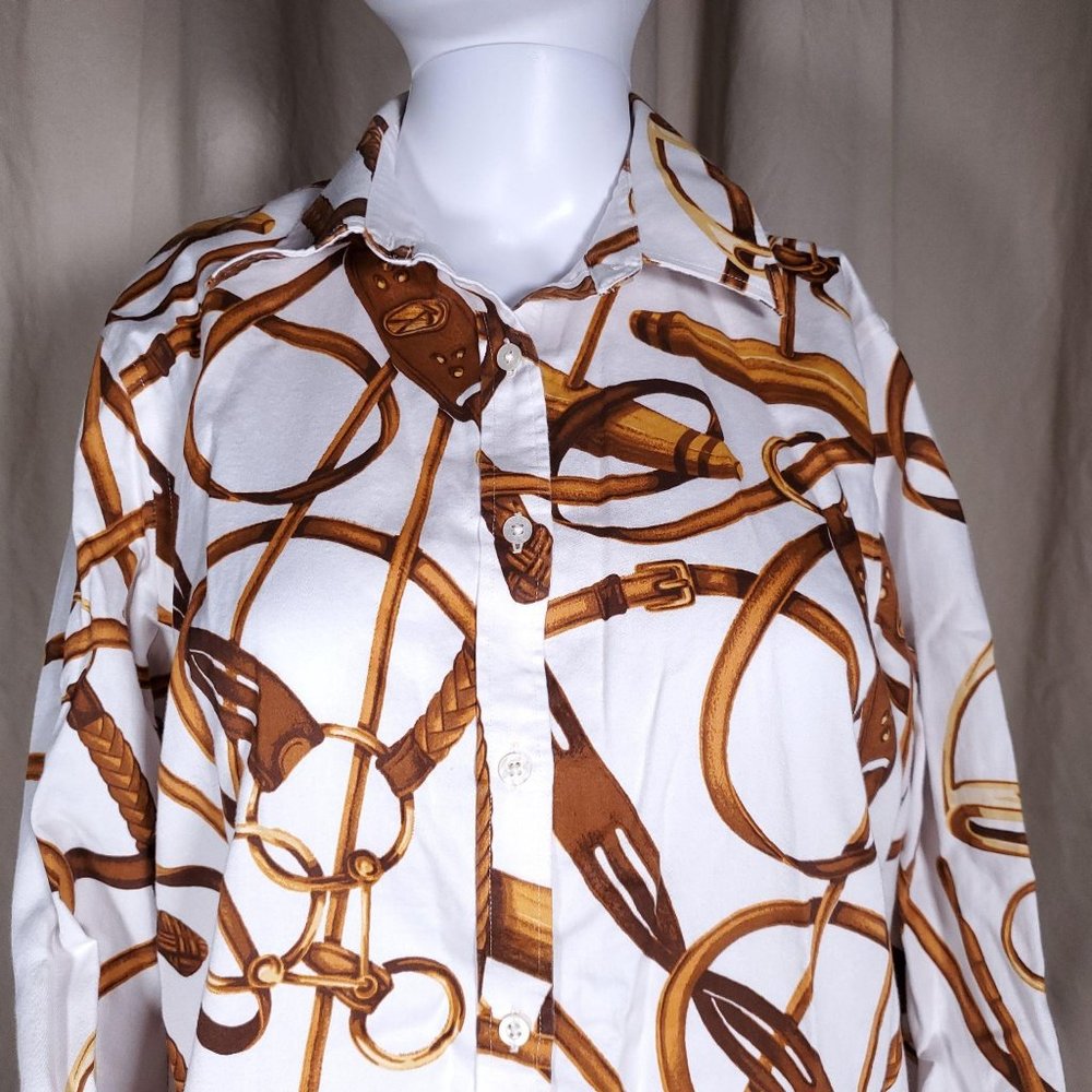Lauren Ralph Lauren cotton horse theme blouse - Picture 2 of 9